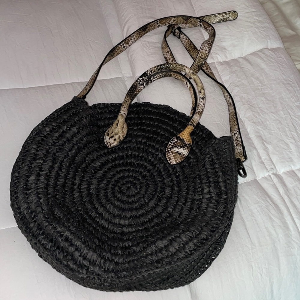 Black Raffia Bag